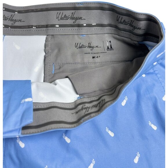 Walter Hagen Size 36 Mens Blue Golf Shorts With Pineapple Print Polyester/Spand - Picture 12 of 12